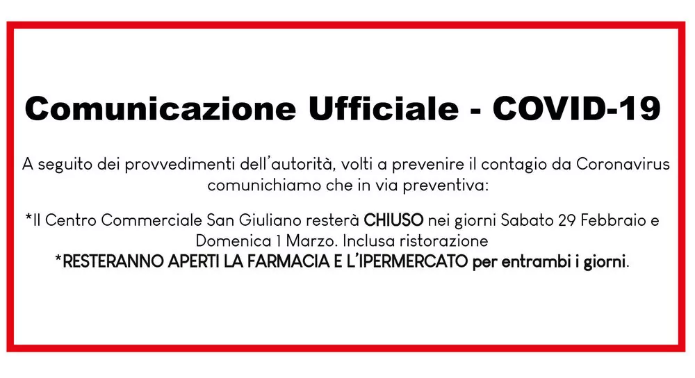 COMUNICAZIONE UFFICIALE - COVID19 - 2