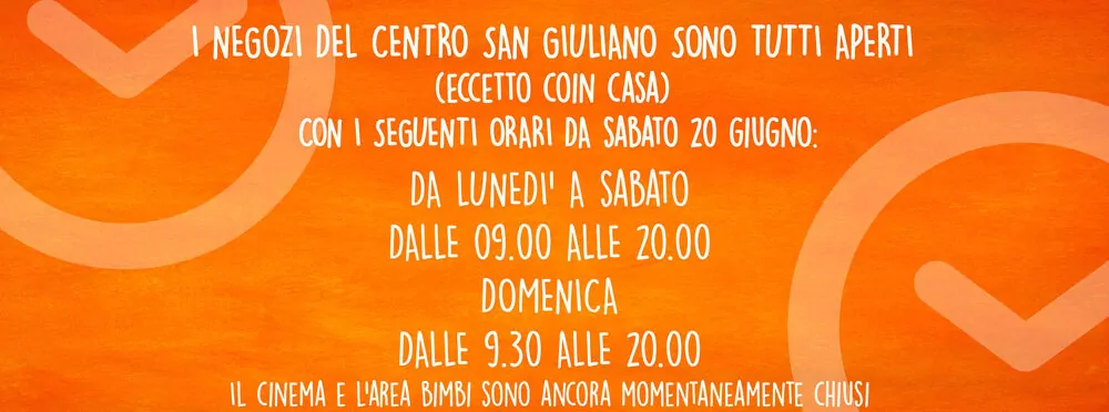 Orari Fino all'8 Agosto