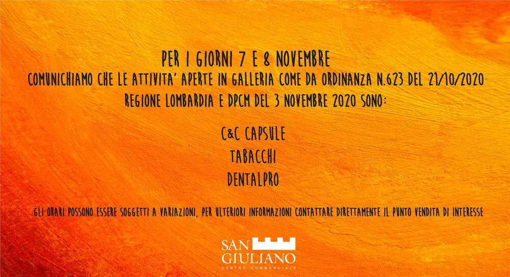 APERTURE 7 e 8 Novembre