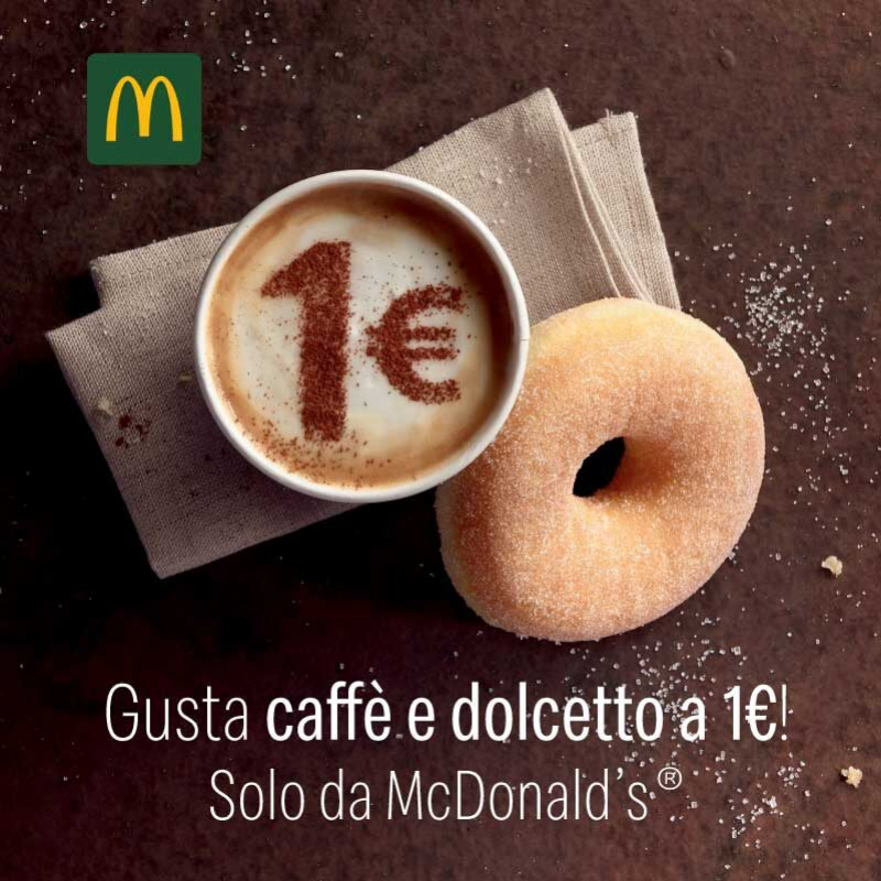 COLAZIONE a 1€ per tutta la settimana Da McDonald's!