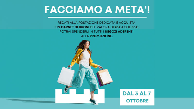 Dal 3 al 7 ottobre torna “Facciamo a metà”con i Coupon al Centro Commerciale San Giuliano!